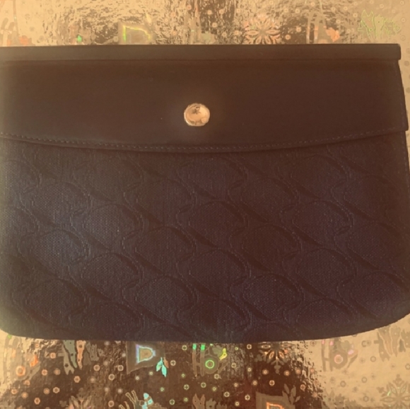 Movado "RARE" Vintage Small Dark Brown Black Cosmetic or Clutch Purse Handbag - Picture 1 of 4